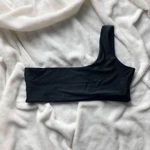 Single Strap Black Bikini Top